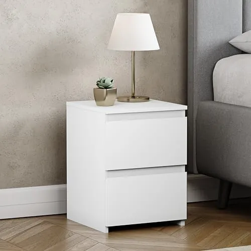 Vida Designs Denver, mesita de noche blanco de mdf y tablero de partículas