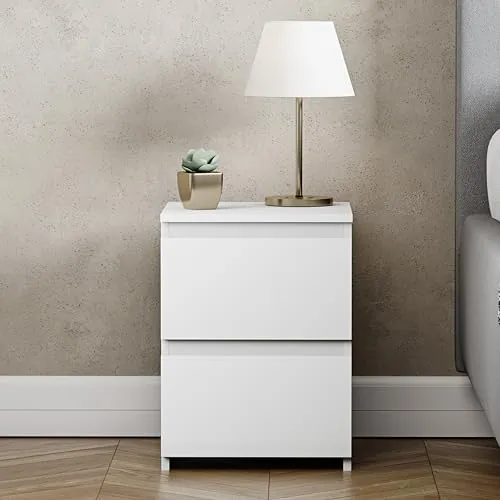 Vida Designs Denver, mesita de noche blanco de mdf y tablero de partículas — imagen 3 de 6