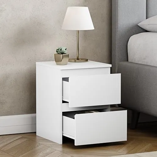 Vida Designs Denver, mesita de noche blanco de mdf y tablero de partículas — imagen 4 de 6