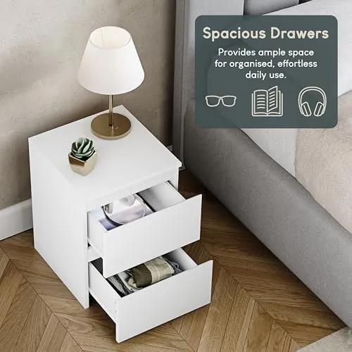 Vida Designs Denver, mesita de noche blanco de mdf y tablero de partículas — imagen 6 de 6