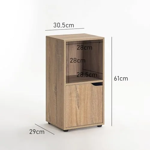LOLAhome cubo (pack 2), mesita de noche roble de tablero laminado de 12 mm color roble — imagen 3 de 6