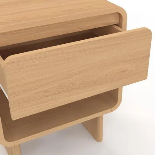 IDMarket Capucine, mesita de noche haya de madera de ingeniería con acabado haya — imagen 6 de 6