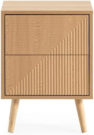 HOMN LIVING Telmo, mesita de noche roble de melamina de 15 mm en color roble — imagen 4 de 6