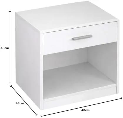 Home Heavenly Silva, mesita de noche blanco de mdf lacado en blanco — imagen 3 de 6