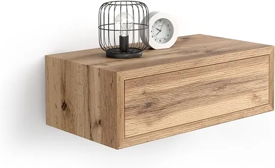 MOBILI FIVER Riccardo, mesita de noche madera rústica de tablero melamínico de alta calidad