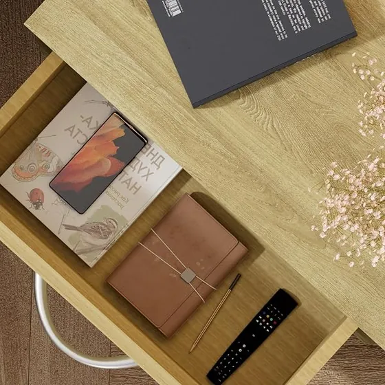 CASARIA Jamie luz táctil (pack 2), mesita de noche roble de tablero de madera de ingeniería en acabado roble — imagen 5 de 6