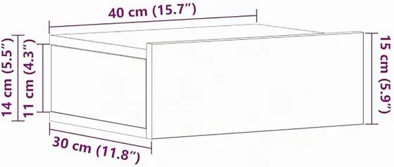 vidaXL flotante gris (pack 2), mesita de noche gris hormigón de madera de ingeniería en acabado gris hormigón — imagen 3 de 6
