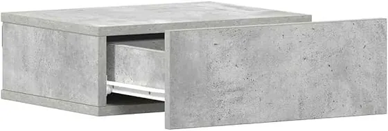 vidaXL flotante gris (pack 2), mesita de noche gris hormigón de madera de ingeniería en acabado gris hormigón — imagen 4 de 6